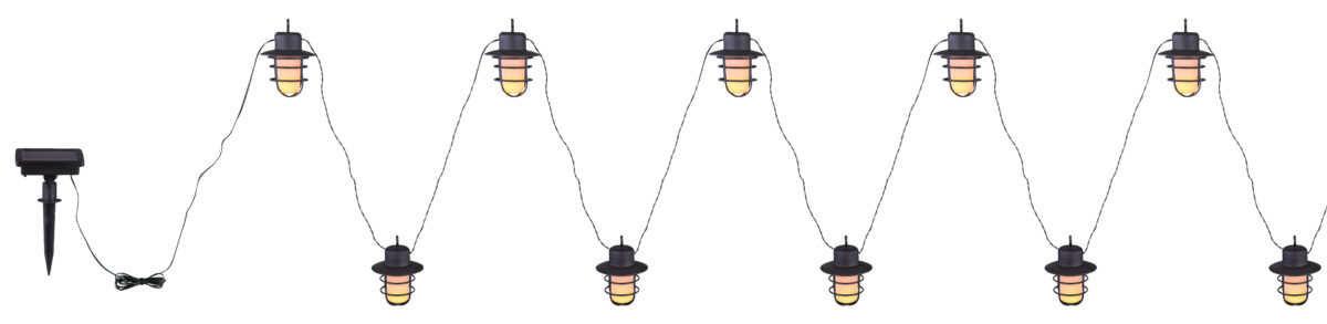 Solarne lampe SOLAR-LICHTERKETTE KUNSTSTOFF SCHWARZ, 100XLED