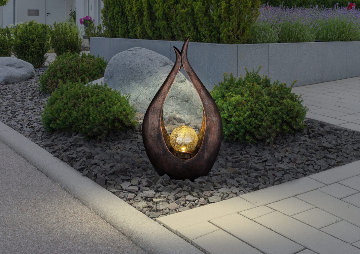 Solarne lampe SOLARLEUCHTE KUNSTSTOFF BRONZEFARBEN, 1XLED