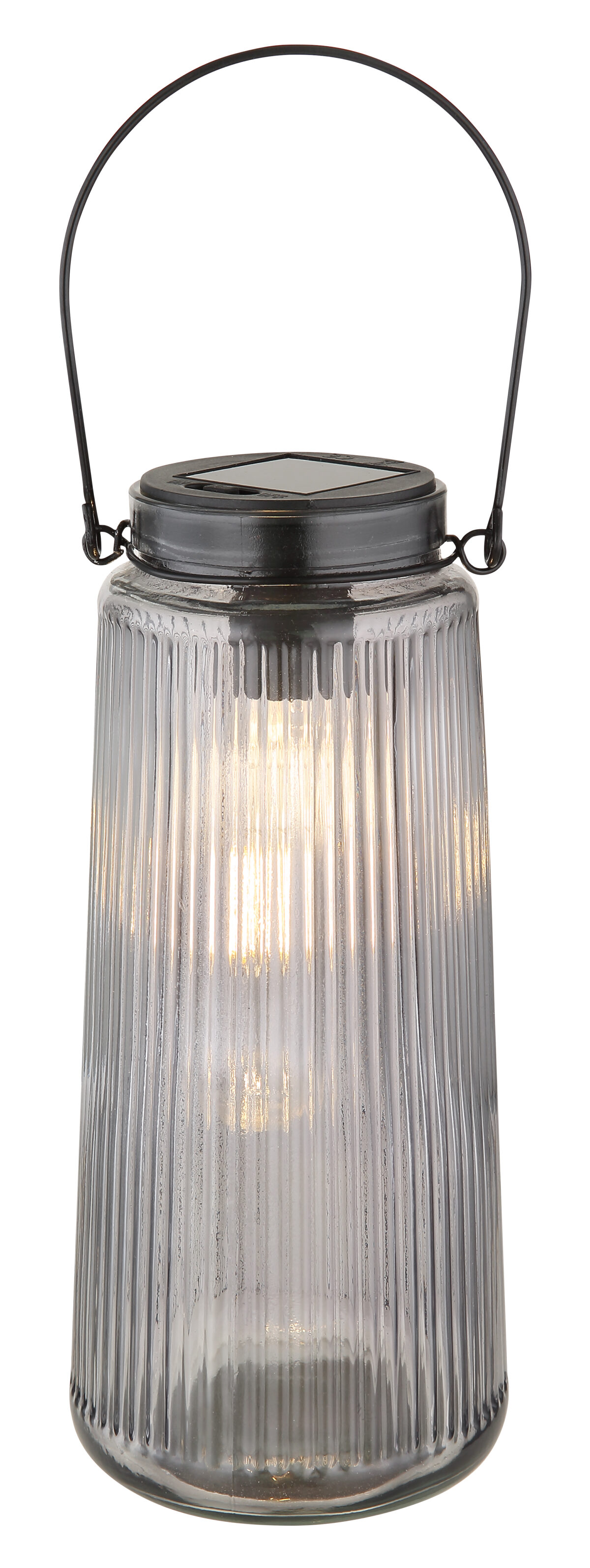 Solarne lampe SOLARLEUCHTE METALL SCHWARZ MATT, 2XLED